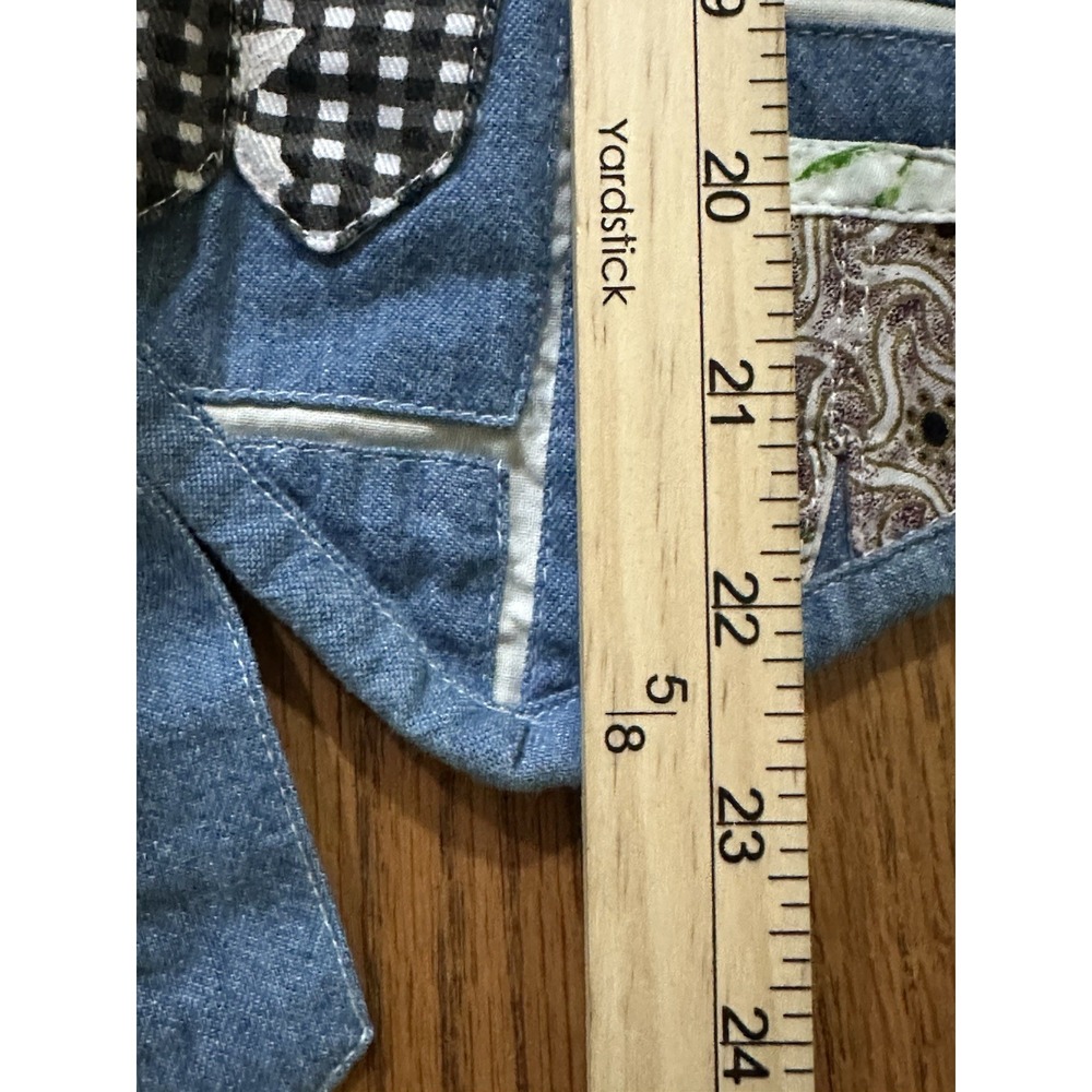 Soul Mates Vintage Boho Denim Vest Womens Medium Appliqué Patchwork Boho - Picture 9 of 9